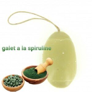 Savon Galet à la spiruline 155 gr avec corde