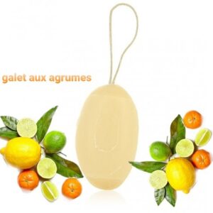 Savon Galet aux agrumes 155 gr avec corde